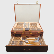 Naložite sliko v pregledovalnik galerije, 72 KOSOV JEDILNEGA PRIBORA ZA 12 OSEB V LESENEM KOVČKU