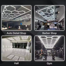 Naložite sliko v pregledovalnik galerije, Šestkotna LED osvetlitev za garaže in delavnice (244x485 cm)