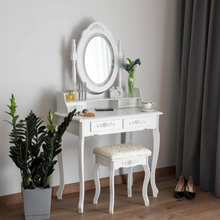 Naložite sliko v pregledovalnik galerije, Toaletna mizica s stolčkom Olivia