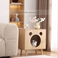 Naložite sliko v pregledovalnik galerije, Nočna omarica z mačko hišo
